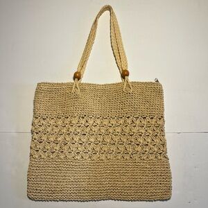 J. Crew Beige Crochet Shoulder Bag